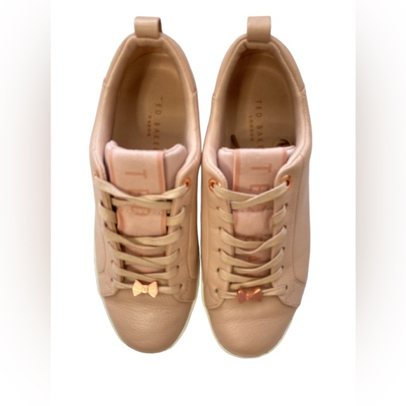 Ted Baker Women's Tedah Branded Leather Trainers - Pink EU 36.5/ US6 - Picture 2 of 11
